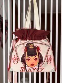Image 5 of She slayed ribbon tote bag