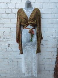 Image 6 of Stevie sari top with tassle- greens