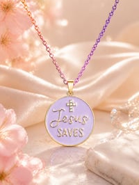 Image 2 of Jesus Saves Rainbow Necklace 