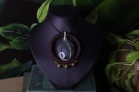 Image 1 of Brown hemp cord labradorite necklace