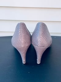 Image 2 of Aersoles taupe snakeskin embossed heels