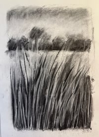 Original abstract charcoal drawing