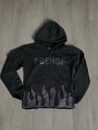 Image 1 of BLACK FOENOF FLAMES ZIP UP 