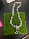 Heart Cuban link initial necklace 