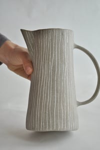 Image 3 of Speckled Grey Pitcher – Slab Built with Porcelain Inlay