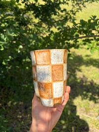 Image 4 of 12 oz. Checkered to go mug