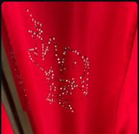 Image 3 of Red Rhinestone Simple Tee
