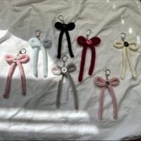Image 1 of button bow keychains 