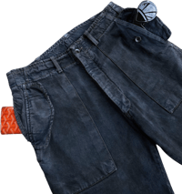 Image 3 of '04 Rick Owens Mud Wash Denim Fatigue Shorts - 33