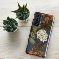 Image 22 of Art Nouveau Inspired Blue, Orange and White Boho Hippie Floral Sketch Tough case for Samsung®