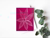 Image 2 of Greeting Card Floral Fuchsia Pink