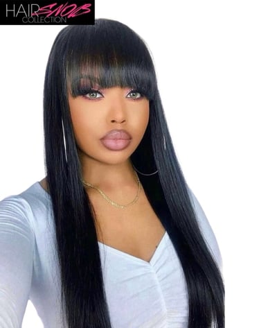 Image of Lace Front 13x4 Straight Wig With Bangs