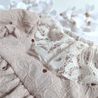 Image 2 of Boho newborn girls bodysuit | Bethany |beige flowers | photoshooting clothes