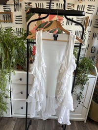 Image 1 of H & M white ruffle vest