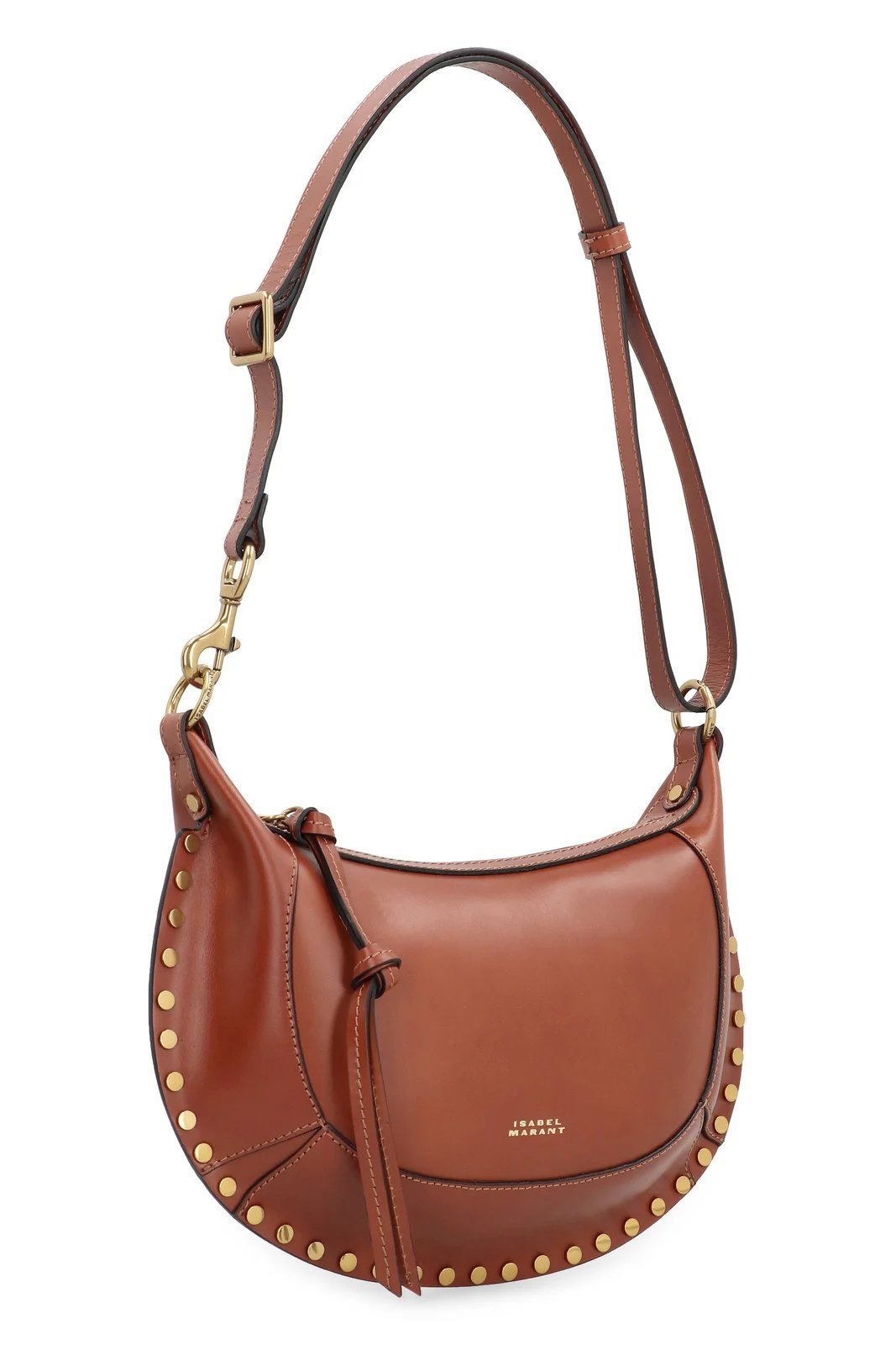 Image of ISABEL MARANT OSKAN MOON SHOULDER BAG COGNAC