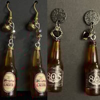 Image 4 of beer bottle mini dangle earrings 
