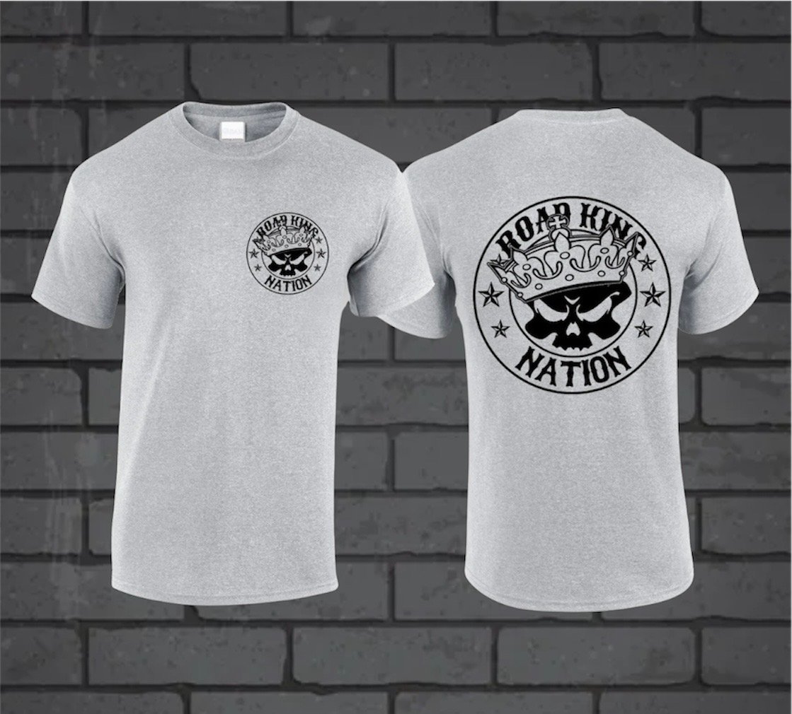 Road King Nation Round Logo Gray T SHIRT Glide Nation Outlet