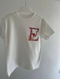 Image 2 of Pink Dinosaur Initial T-Shirt