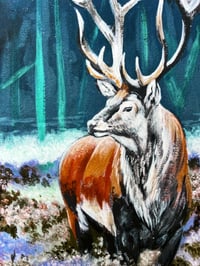 Image 1 of Stag In The Heather Art Print