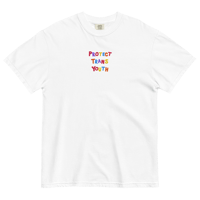 Image 1 of PROTECT TRANS YOUTH  - Multicoloured Embroidery Tee