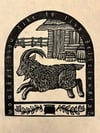 Black Philip Block Print