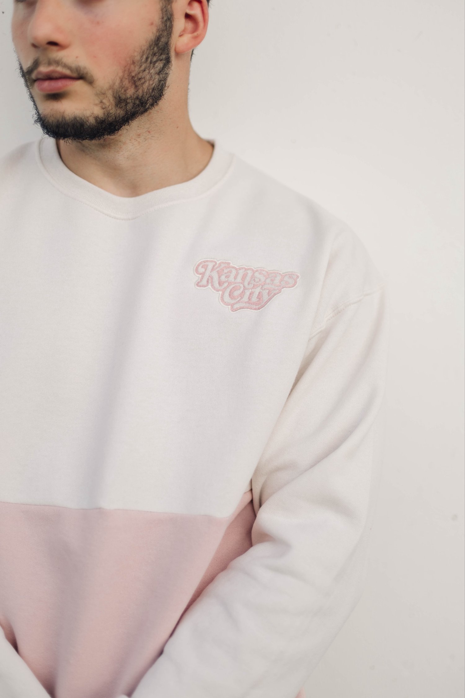 Image of VINTAGE VIBES PINK/BONE SPLIT COLORBLOCK