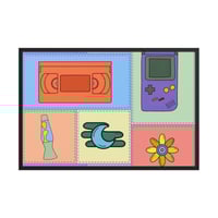 Image 1 of Y2K patch work Framed poster 