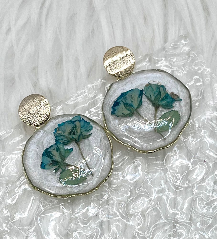 Image of BLUE ROSE DANGLES 