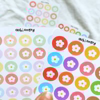 Image 2 of Rainbow flower circle stickers 