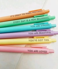 Image 2 of 6pcs Pastel Motivational Inspirational Pens