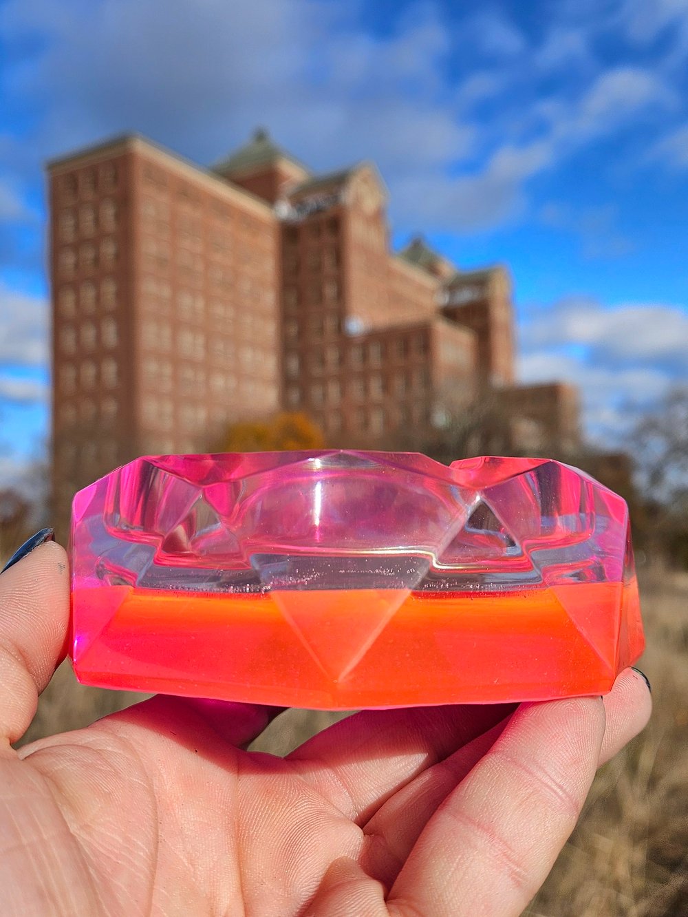 Image of Neon Pink Iridescent Ashtray