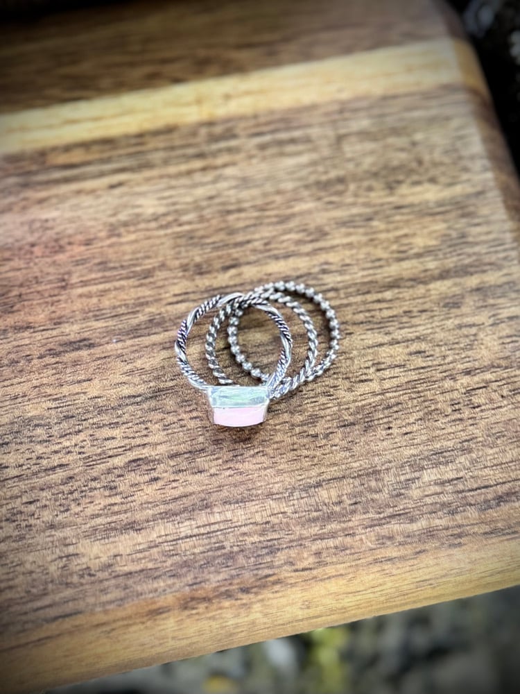 Image of Pink Conch Stacker rings - size 7