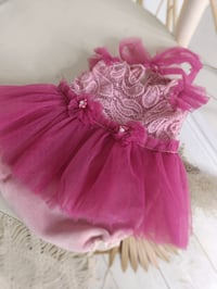 Image 5 of Newborn dress for photo shoots | Clara | fuchsia