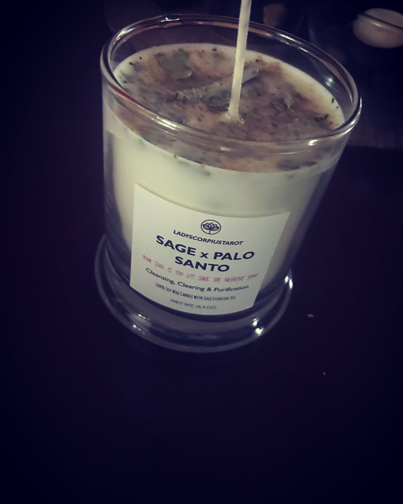 Image of WHITE-SAGE x PALO SANTO-SPIRITUAL HOME CANDLE (Negative Energy Cleanser Candle)