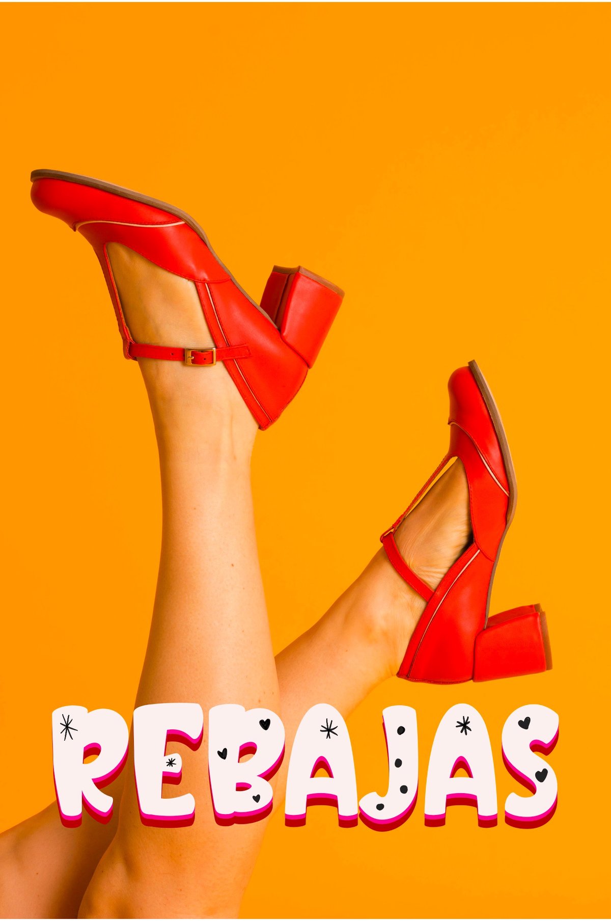 Image of REBAJAS-SALES -50% Zapato Naranja tacón medio