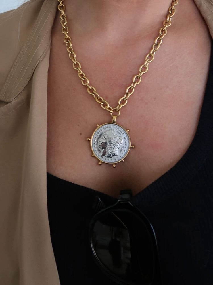 Image of Two Tone Coin necklace 