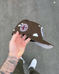 Image 2 of MOCHA BROWN PARTLY  CLOUDY CHICAGO CUBS CUSTOM FITTED CAPo