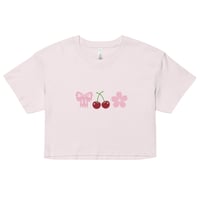 Image 5 of Cute Bow, Cherry and Cherry Blossom Icon Crop Top 