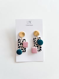 Paire de boucles d'oreilles céramique TOTEM RECTANGULA PM +1