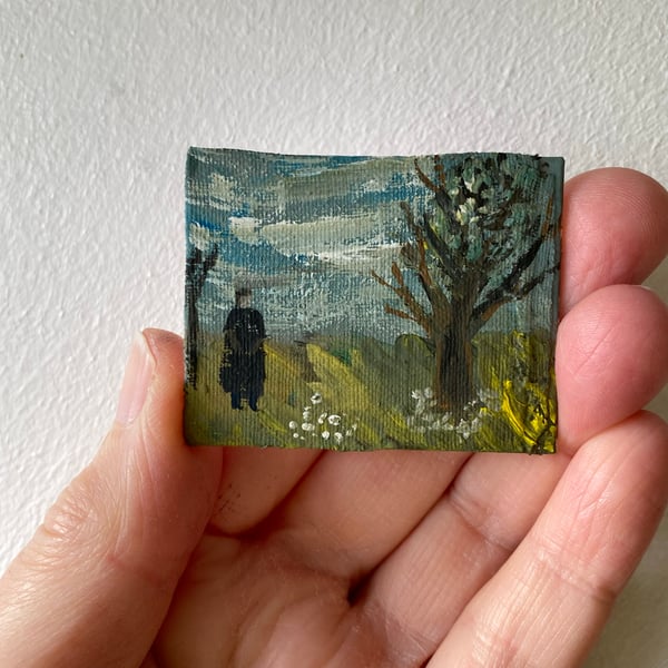 Image of Favourite old tree - tiny painting 
