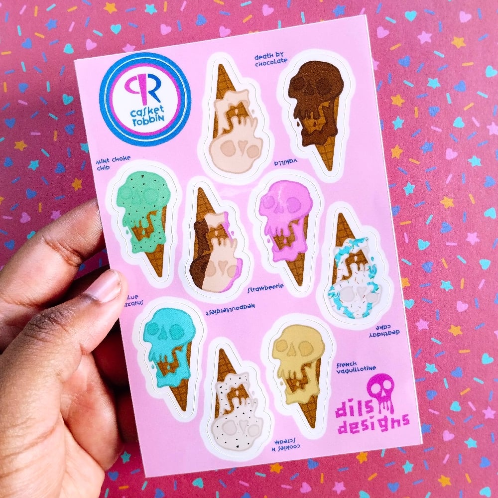 Image of ice scream sticker sheet