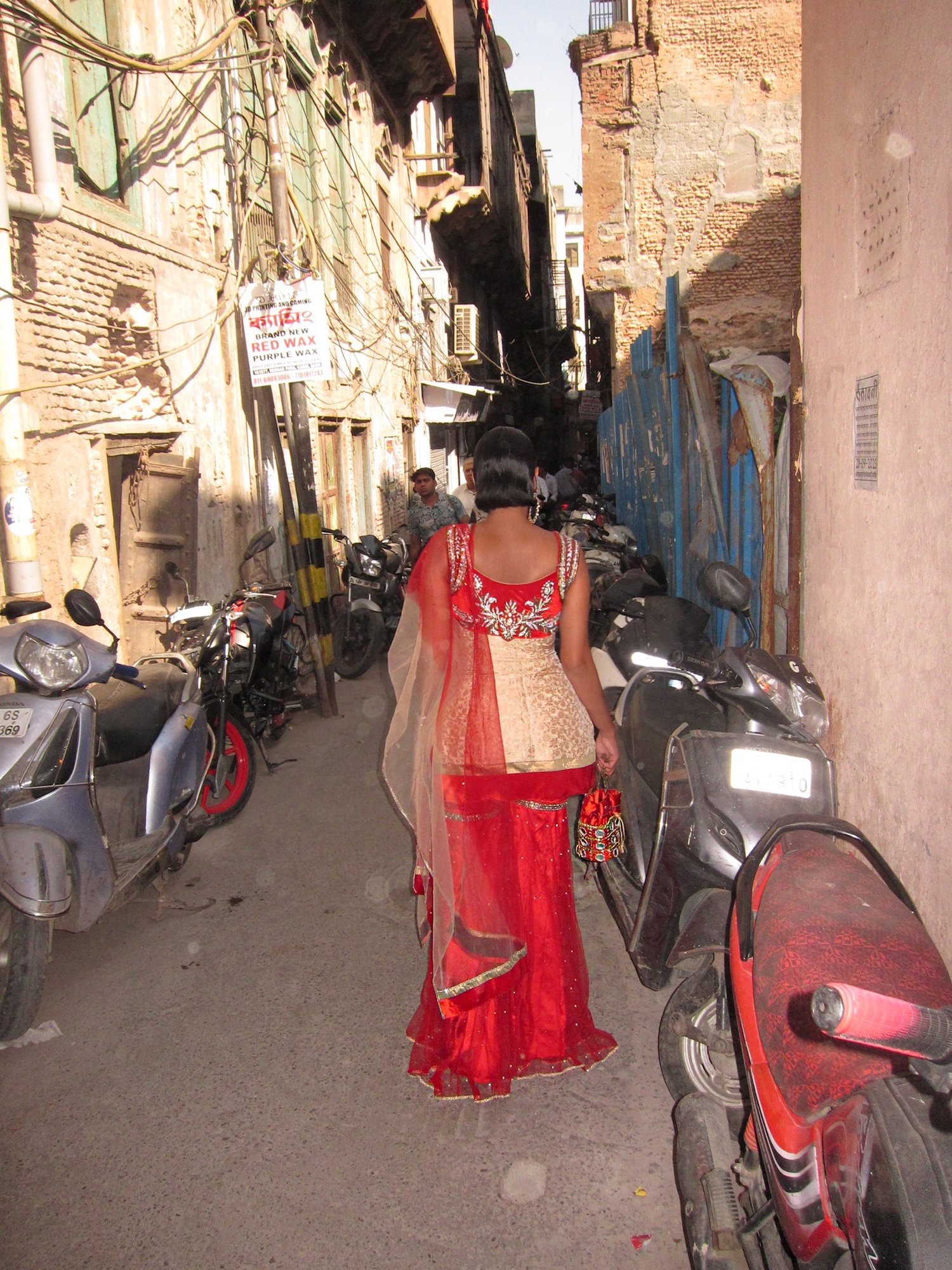 Image of RED/GOLD PALAZZO PANT SUIT WITH RHINESTONES