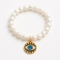 Pearl Evil Eye Protection Bracelet – Spirit-Led Jewelry for Elegance & Energy Shielding