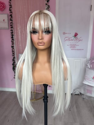 Image of icy bangs dark roots (ready to ship)