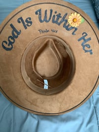Image 5 of God Is Within Her Wide Brim Fedora Hat