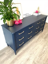 Image 3 of Stag Chateau Captain Chest of Drawers / Sideboard / TV Cabinet in Navy Blue