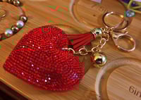 Bedazzled Red Heart Keychain