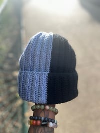 Image 4 of Split Beanie Black/Denim