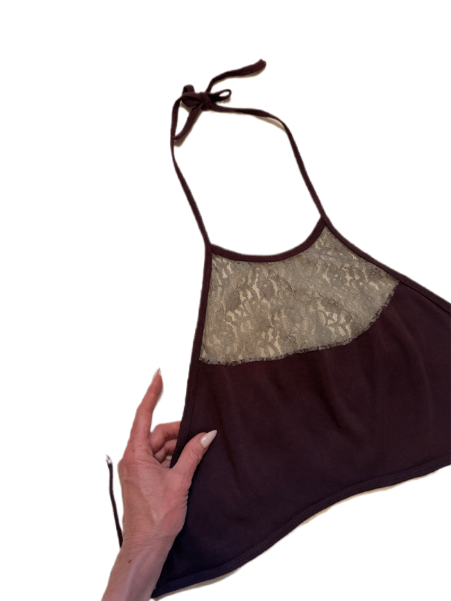 70s plum lace halter top festival hippie 