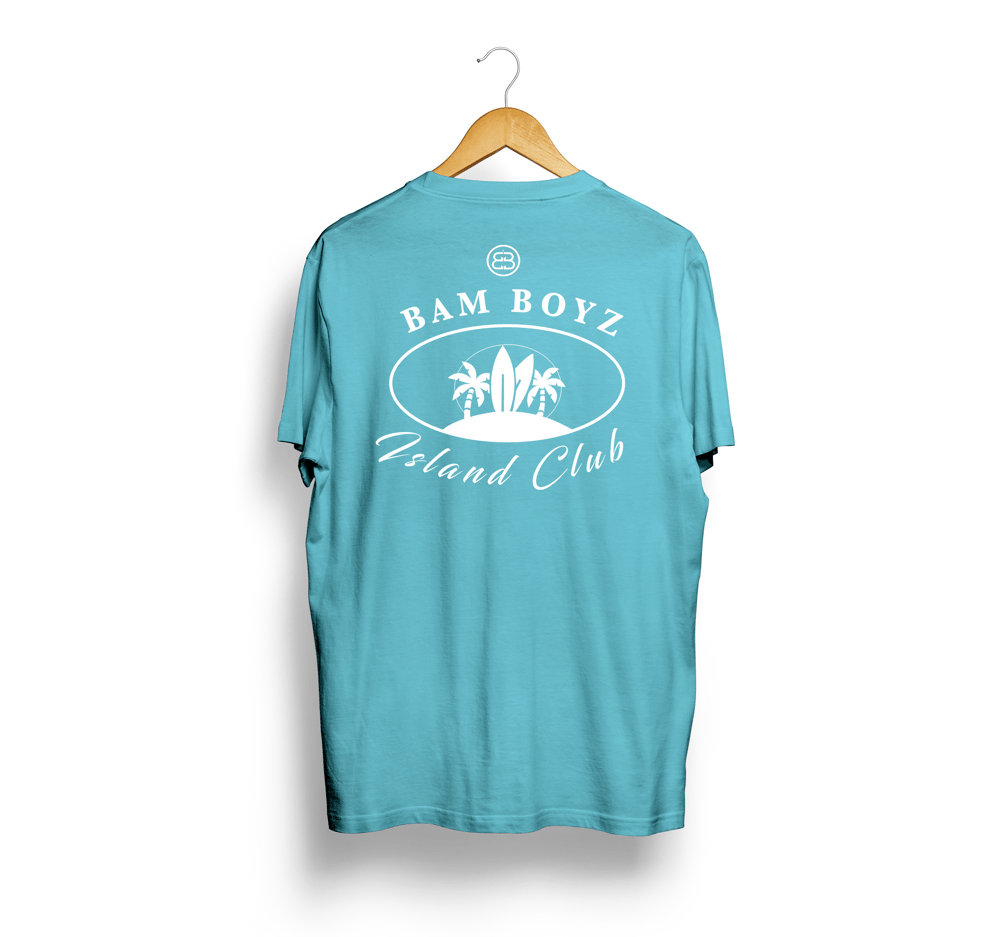 Image of Island club Teal & white T